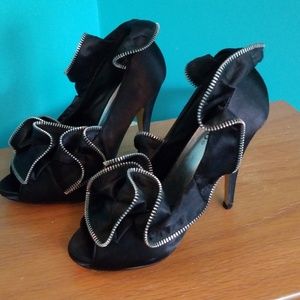 Valenti Franco Shoes - Black satin size 5.5 peep toes Valenti Franco Shoes - Black satin size 5.5 peep toes